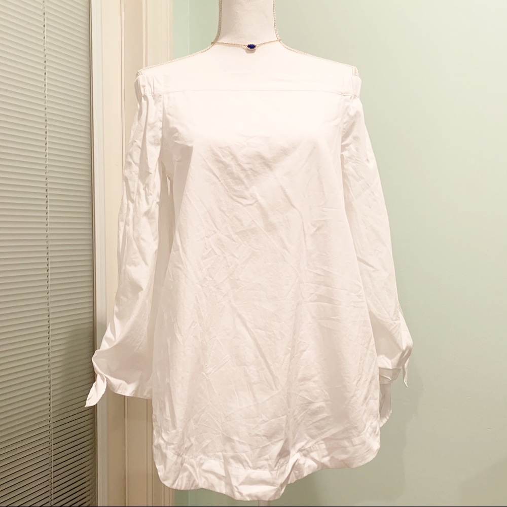 Free People White Off Shoulder Cotton Top XS